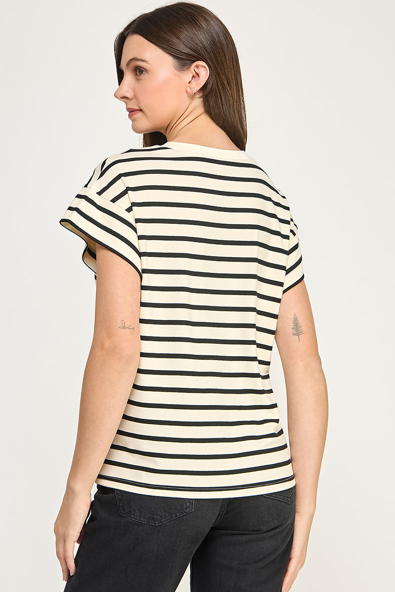 RAGLAN SLEEVES STRIPE TEE
