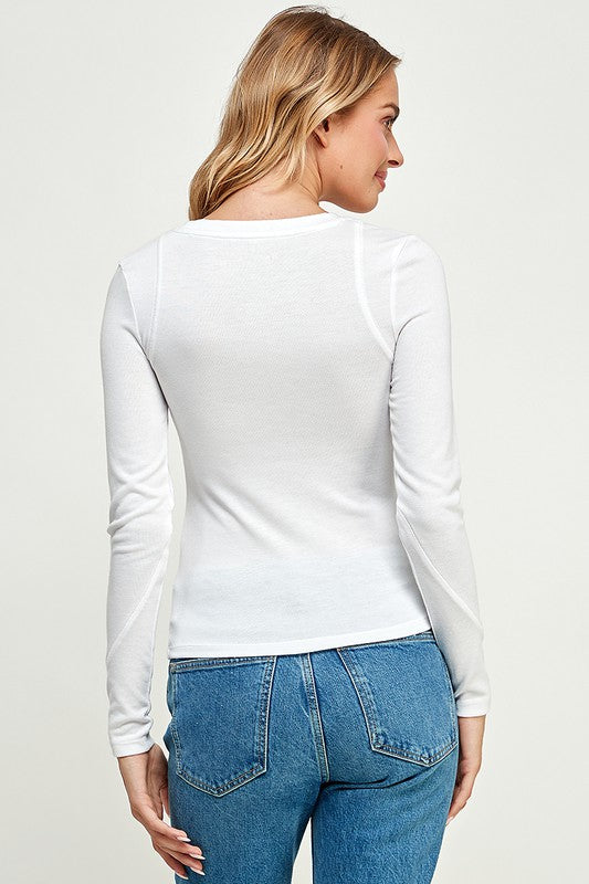 LONG SLEEVE CREW NECK TOP