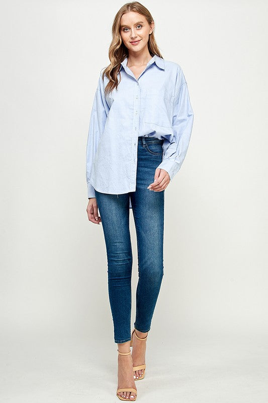 OVERSIZED BUTTON DOWN BOYFRIEND SHIRT