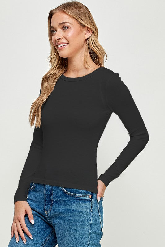 LONG SLEEVE CREW NECK TOP