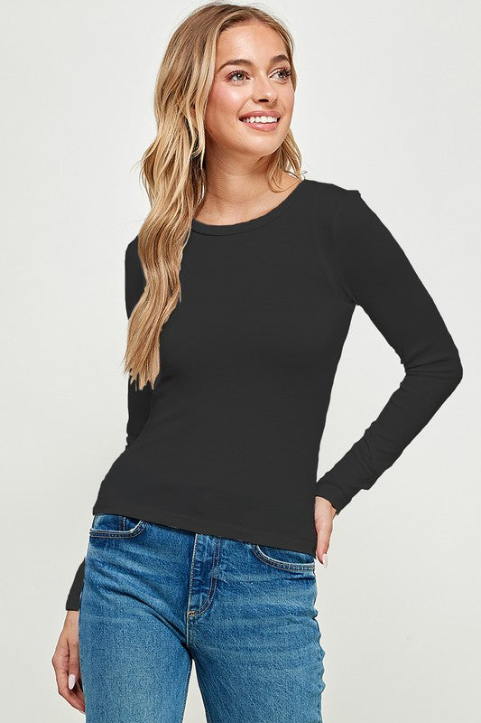 LONG SLEEVE CREW NECK TOP