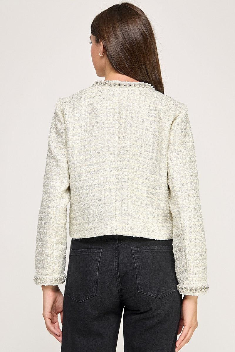 EMBELLISHED TWEED JACKET
