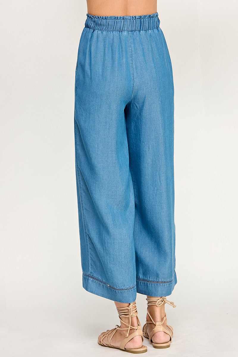 DRAWSTRING WIDE LEG PANTS