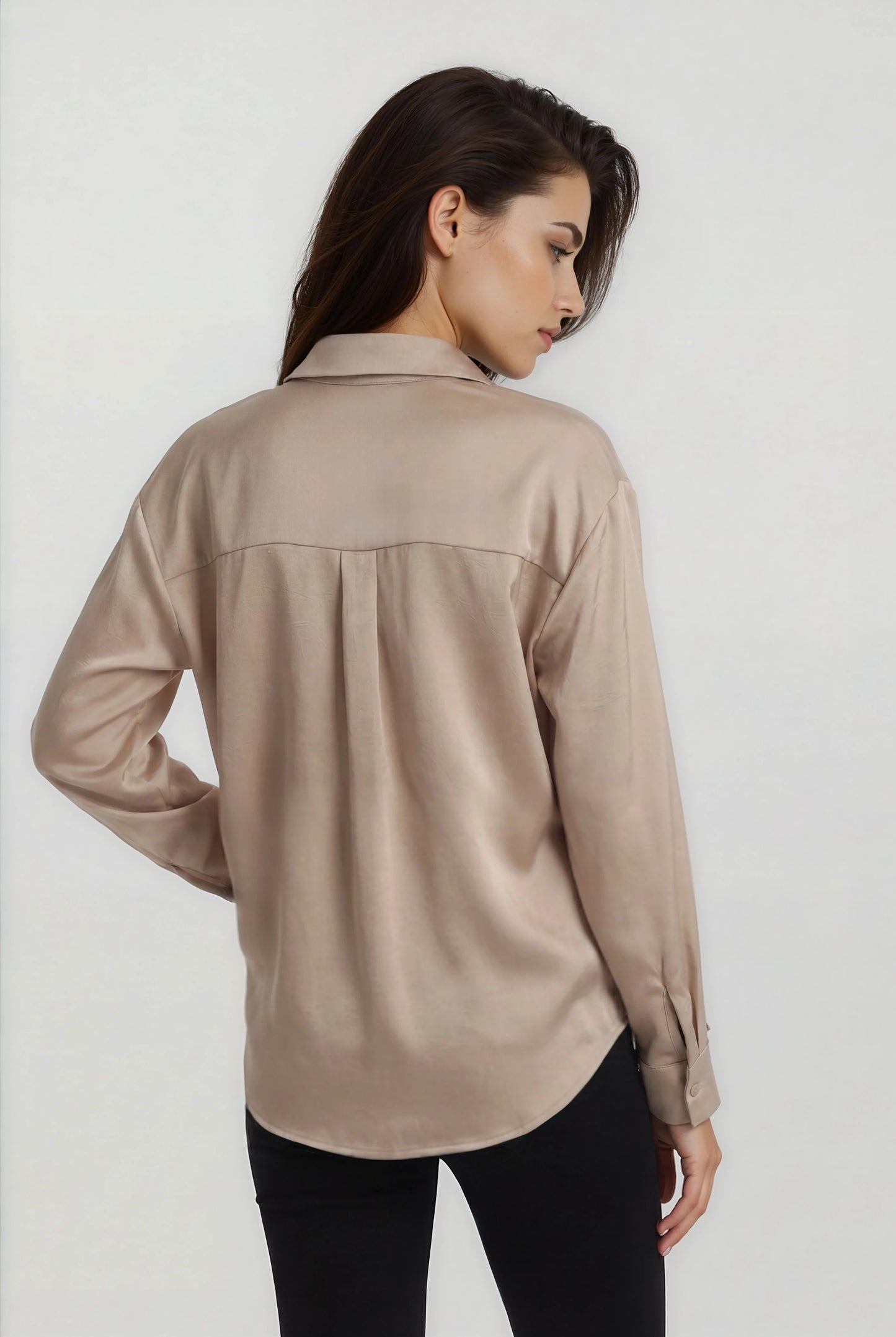SATIN BUTTON UP BLOUSE