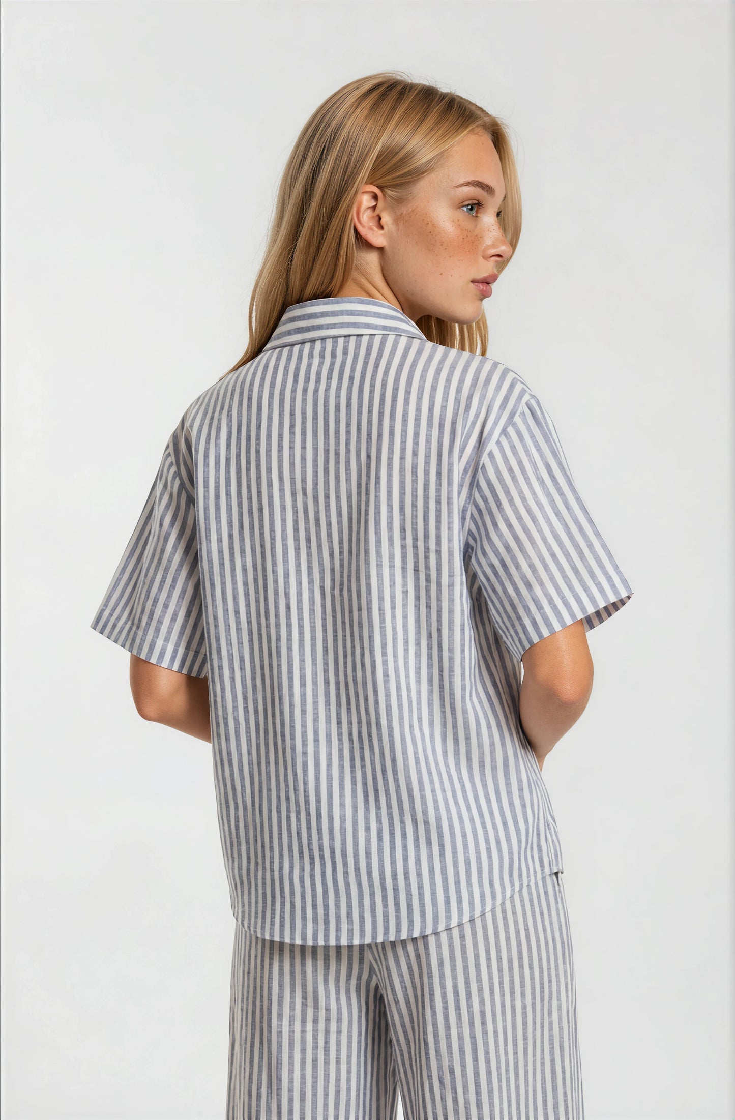 PINSTRIPED BUTTON DOWN TOP