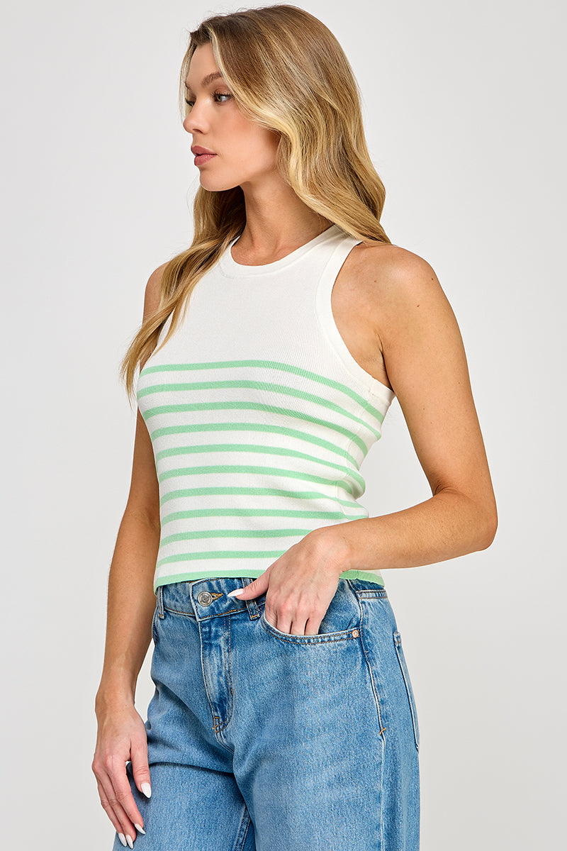 STRIPED KNIT TANK TOP