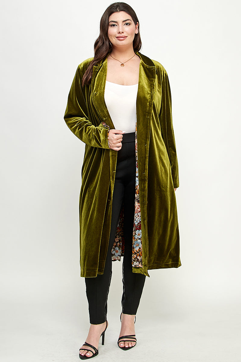LONG SLEEVE VELVET DUSTER