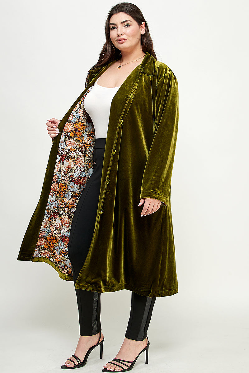 LONG SLEEVE VELVET DUSTER