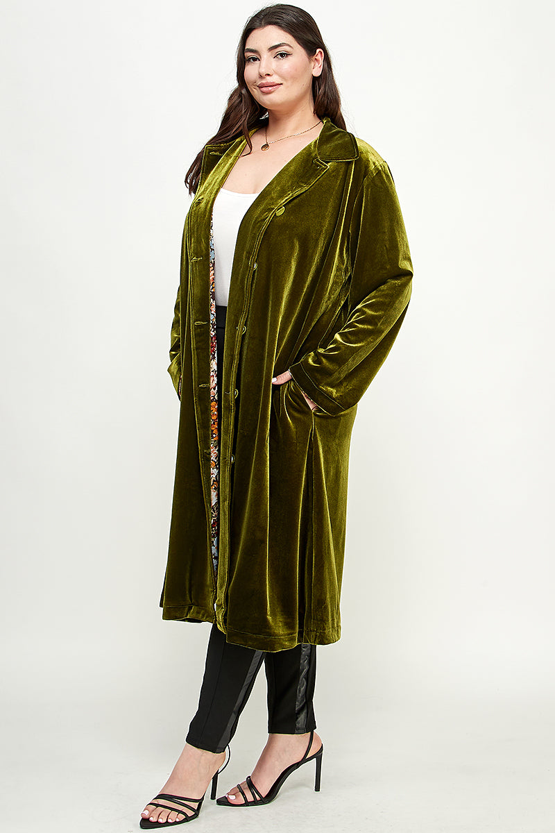 LONG SLEEVE VELVET DUSTER