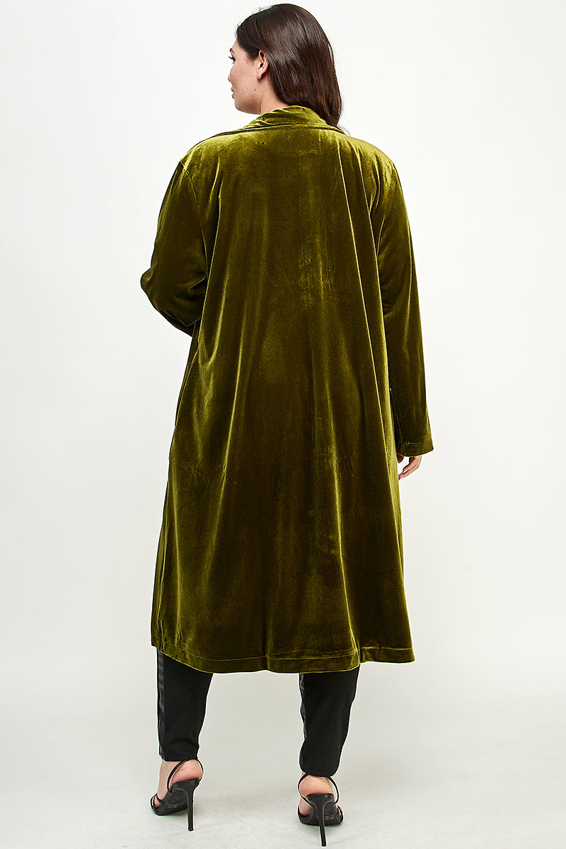 LONG SLEEVE VELVET DUSTER