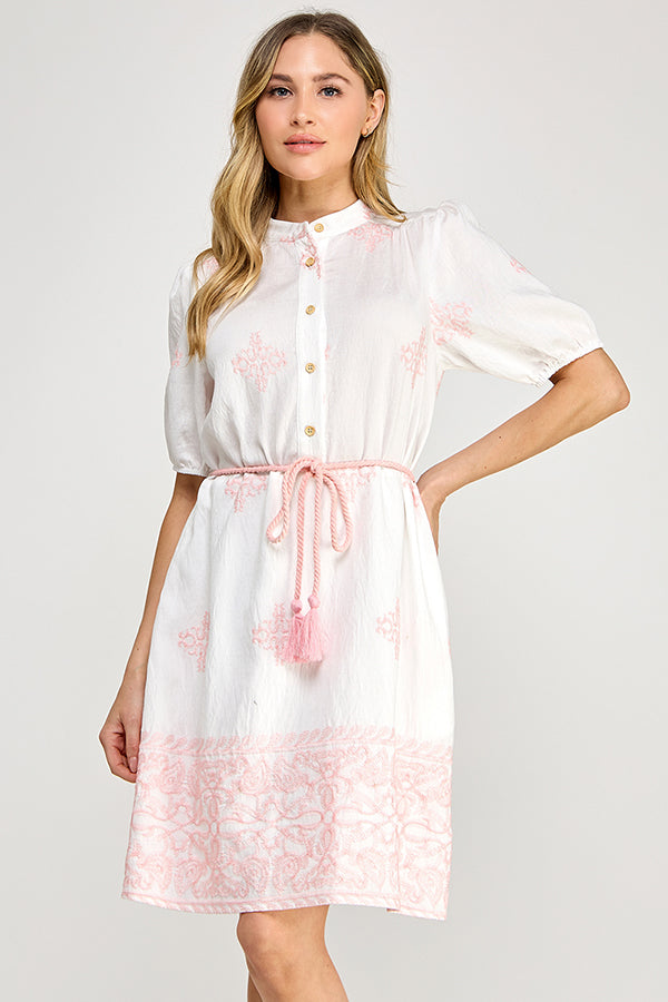 THE EMBROIDERY MINI DRESS WITH POCKETS