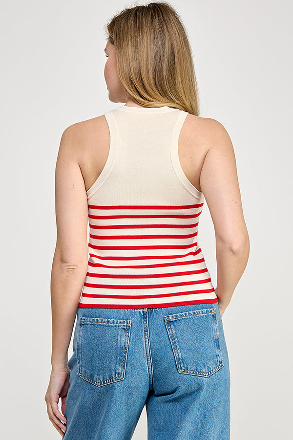STRIPED KNIT TANK TOP