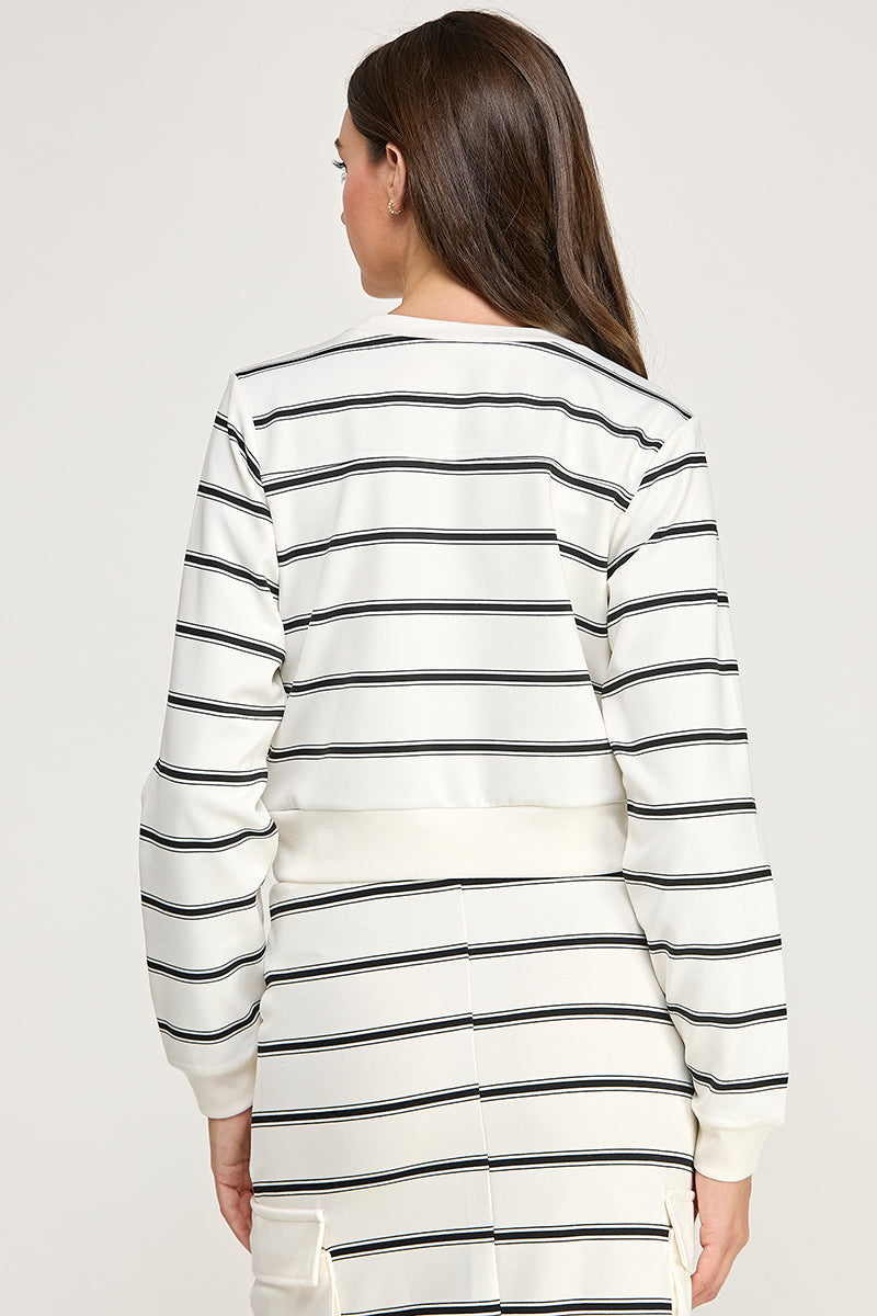 STRIPED LONG SLEEVE SWEATSHIRT
