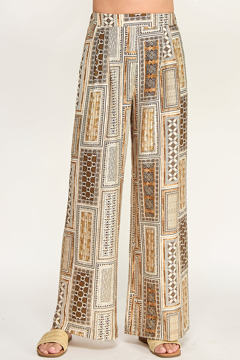 PRINTED HIGH WAISTED TROUSERS