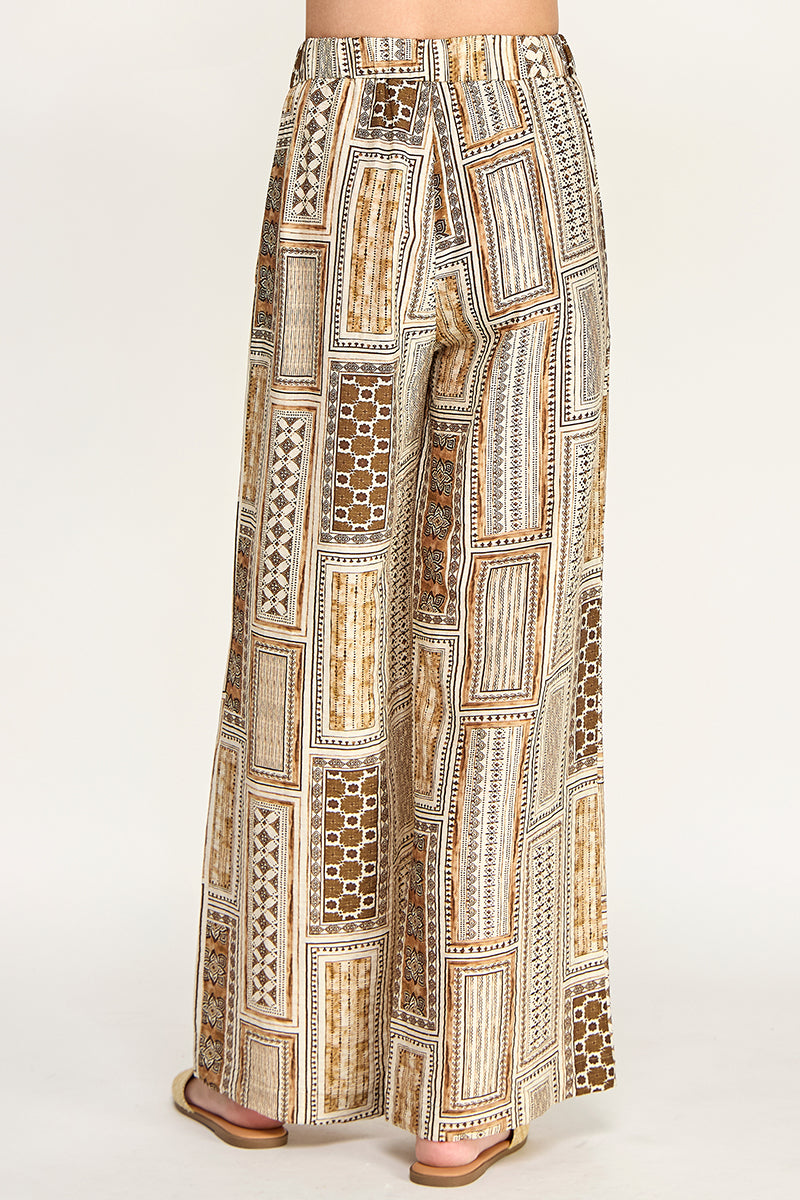 PRINTED HIGH WAISTED TROUSERS