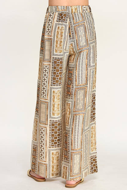 PRINTED HIGH WAISTED TROUSERS