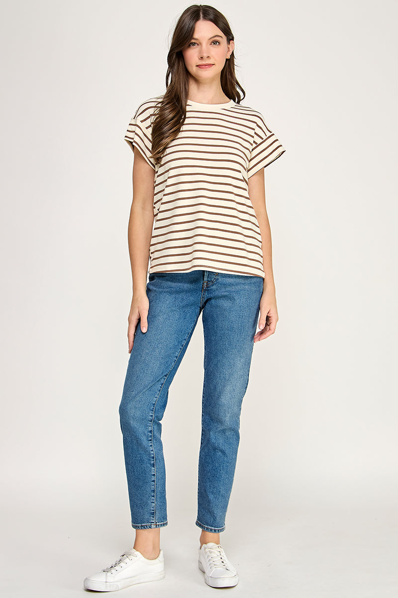 RAGLAN SLEEVES STRIPE TEE