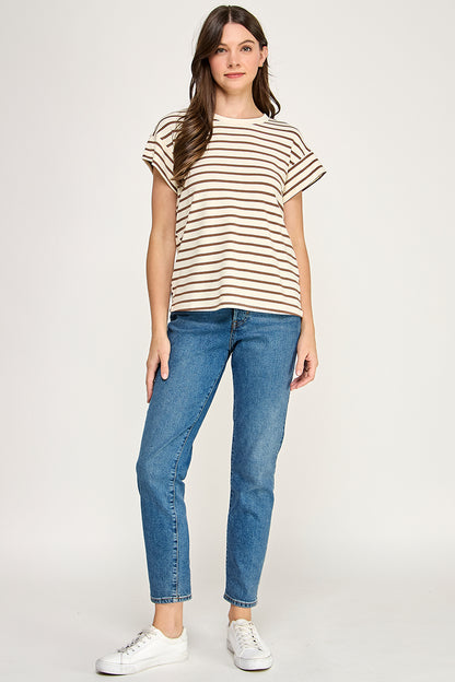 RAGLAN SLEEVES STRIPE TEE