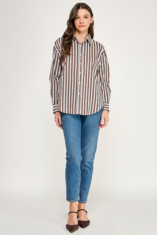 OVERSIZED STRIPE LONG SLEEVE SHIRT
