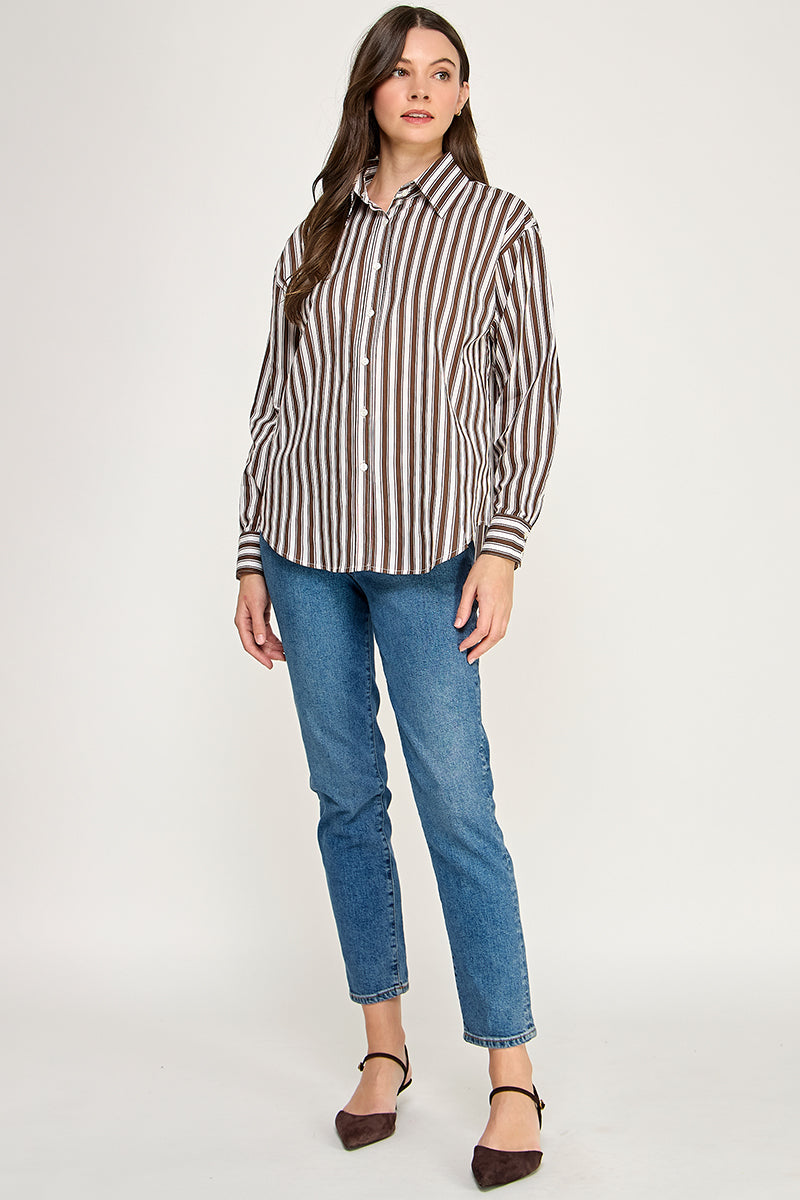 OVERSIZED STRIPE LONG SLEEVE SHIRT