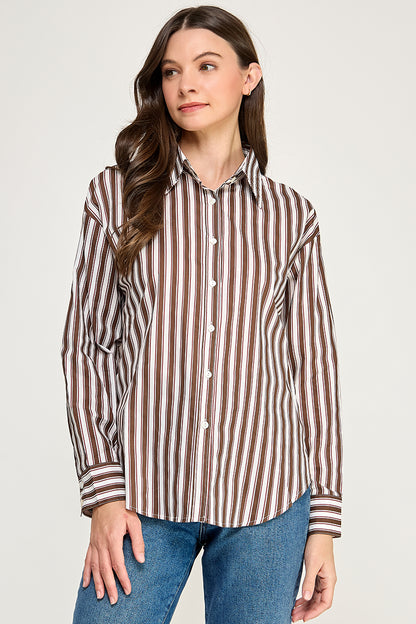 OVERSIZED STRIPE LONG SLEEVE SHIRT