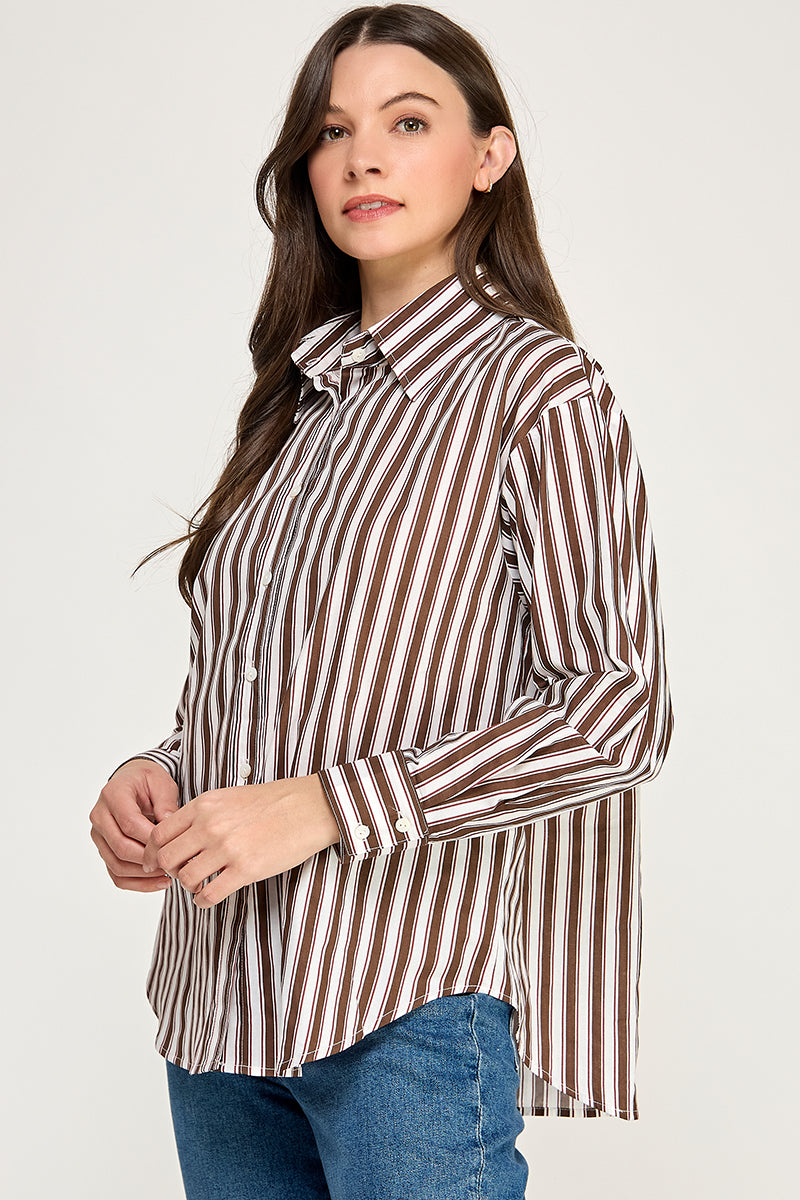 OVERSIZED STRIPE LONG SLEEVE SHIRT
