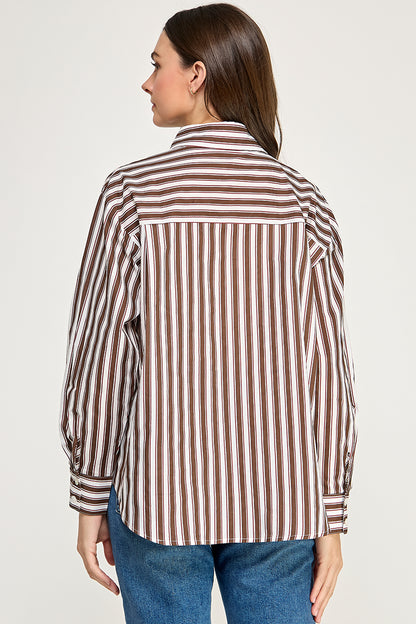 OVERSIZED STRIPE LONG SLEEVE SHIRT
