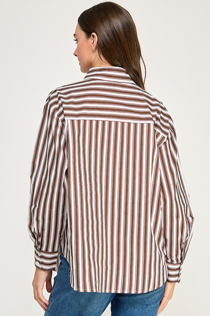 OVERSIZED STRIPE LONG SLEEVE SHIRT