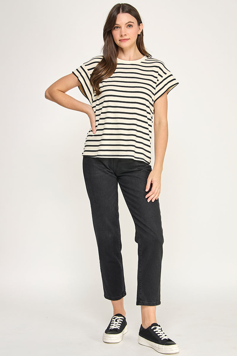 RAGLAN SLEEVES STRIPE TEE