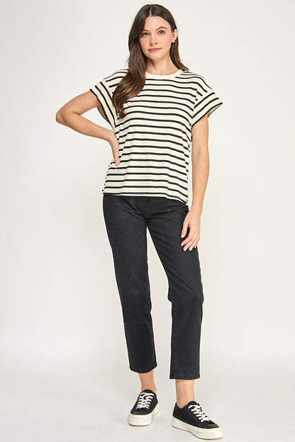 RAGLAN SLEEVES STRIPE TEE