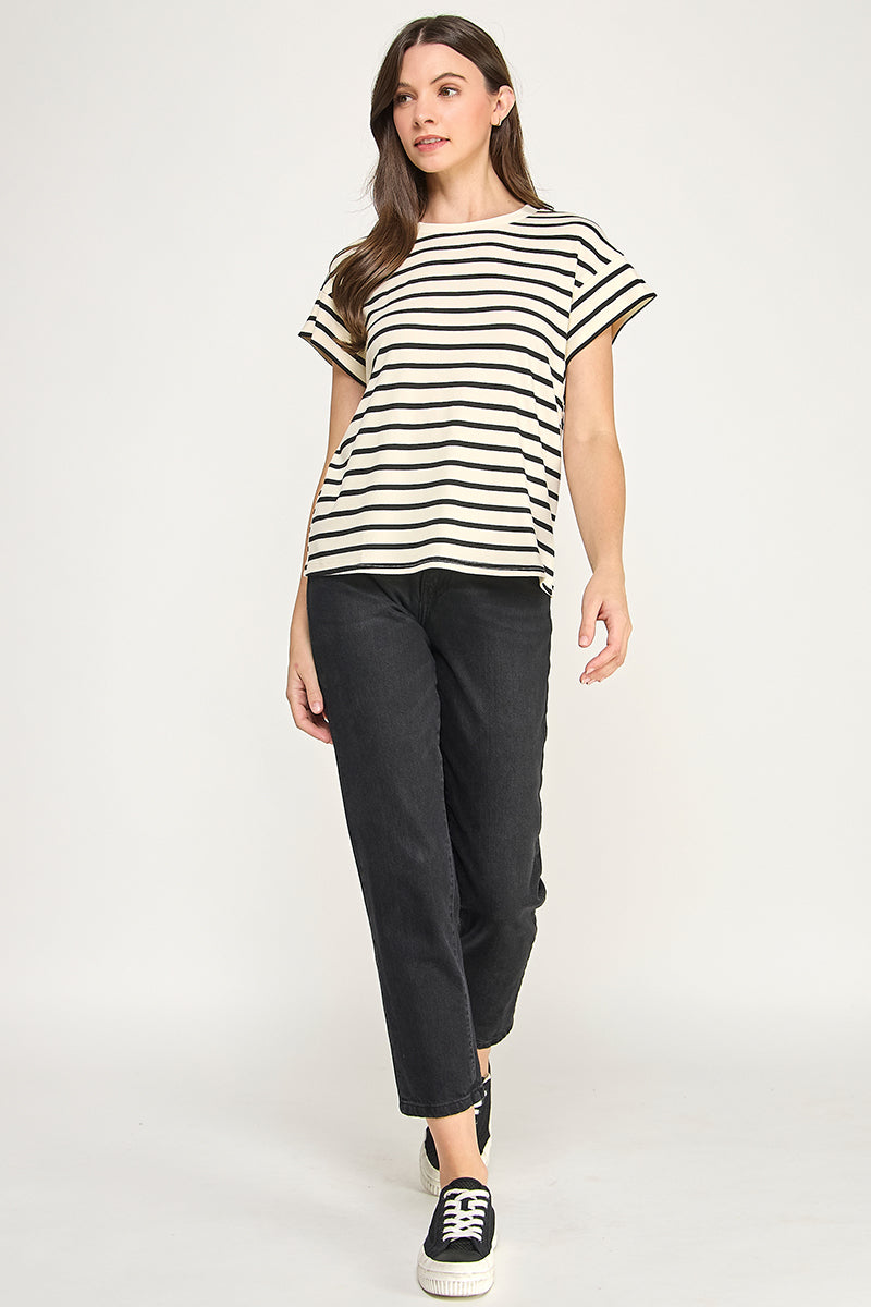 RAGLAN SLEEVES STRIPE TEE
