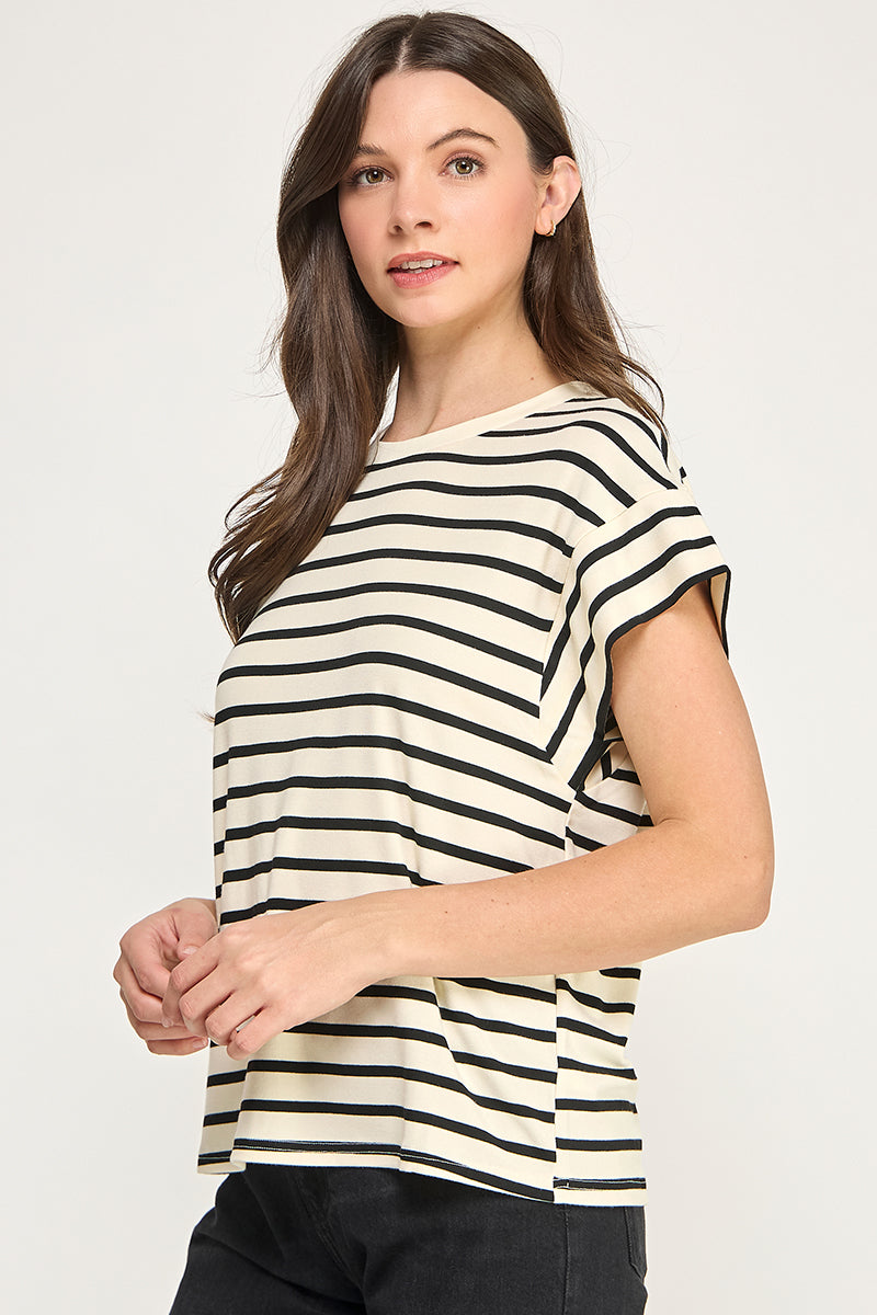 RAGLAN SLEEVES STRIPE TEE