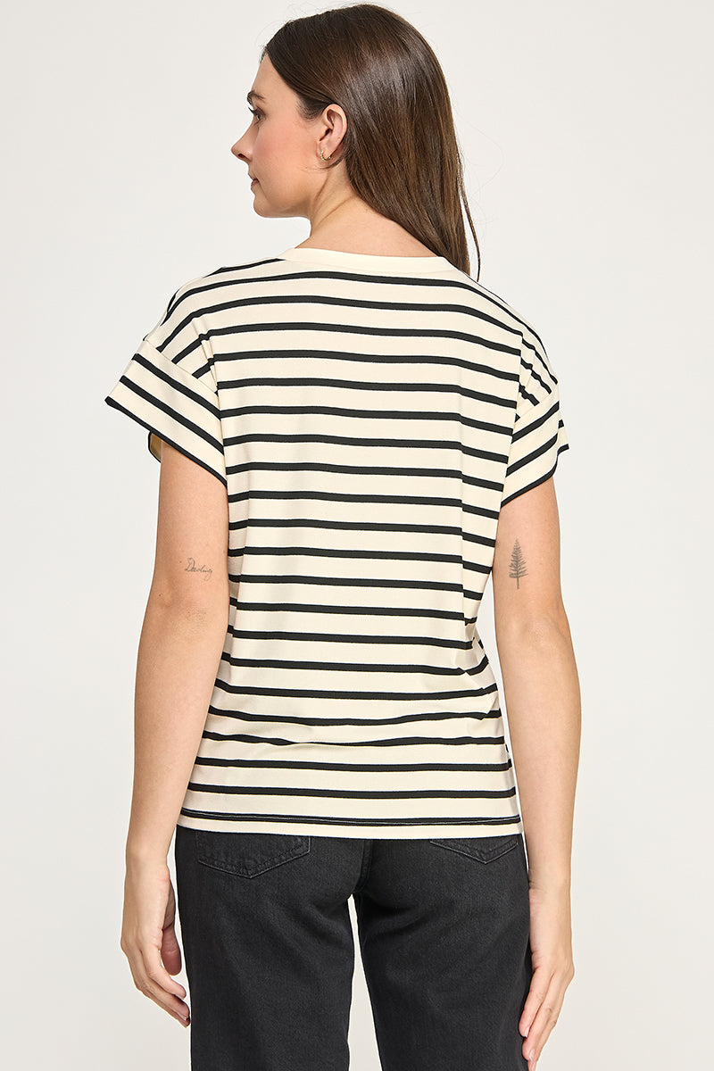 RAGLAN SLEEVES STRIPE TEE