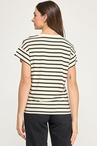 RAGLAN SLEEVES STRIPE TEE