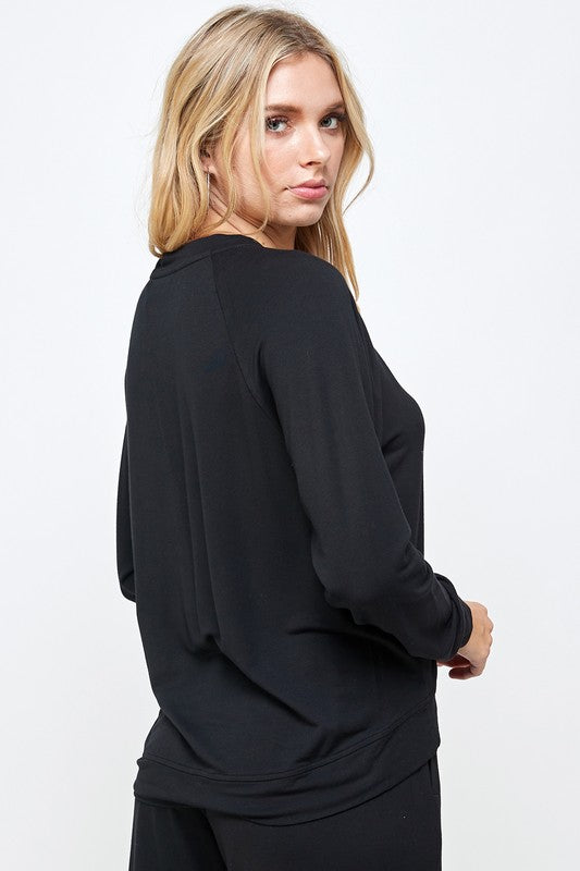 FRENCH TERRY ROUND NECK TOP