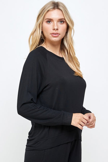 FRENCH TERRY ROUND NECK TOP