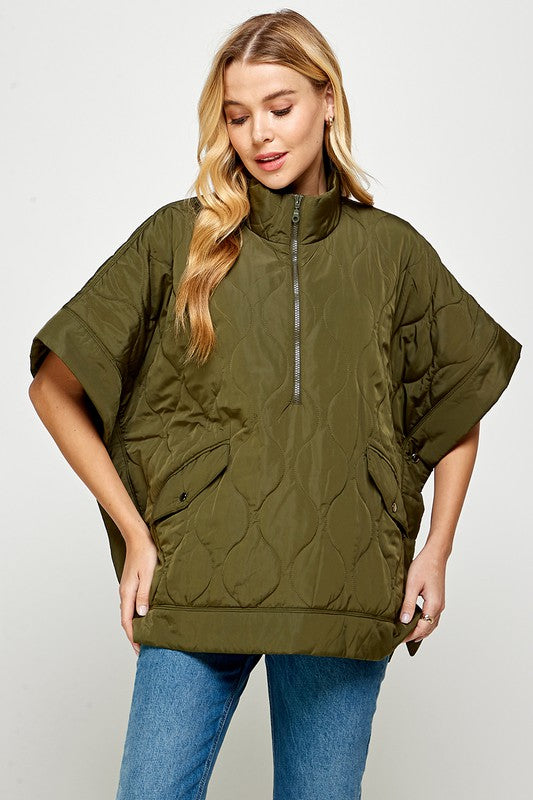 OVERSIZED QUILTED PONCHO