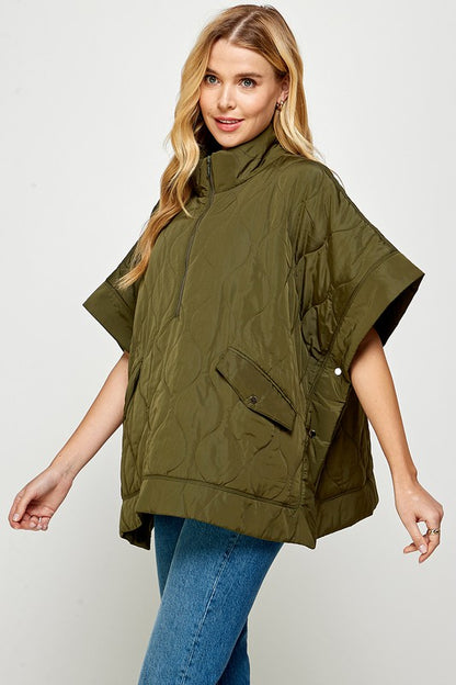 OVERSIZED QUILTED PONCHO