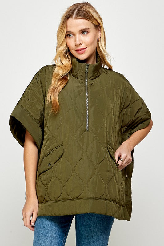 OVERSIZED QUILTED PONCHO