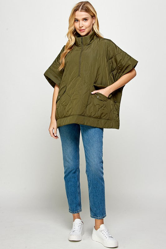 OVERSIZED QUILTED PONCHO