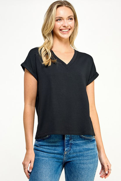 V NECK TEE