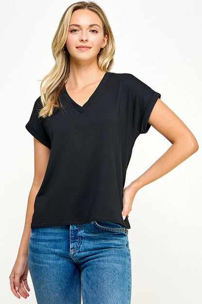 V NECK TEE