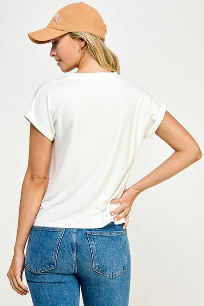 V NECK TEE