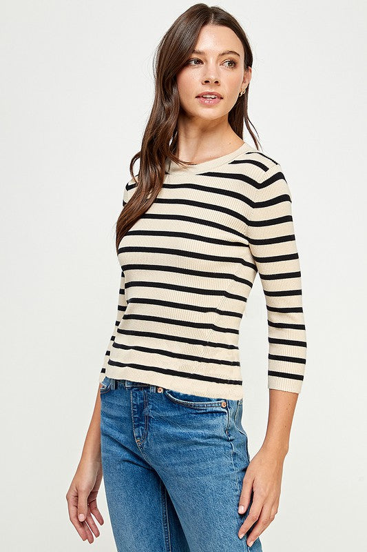 ROUND NECK SIDE SPLIT TOP