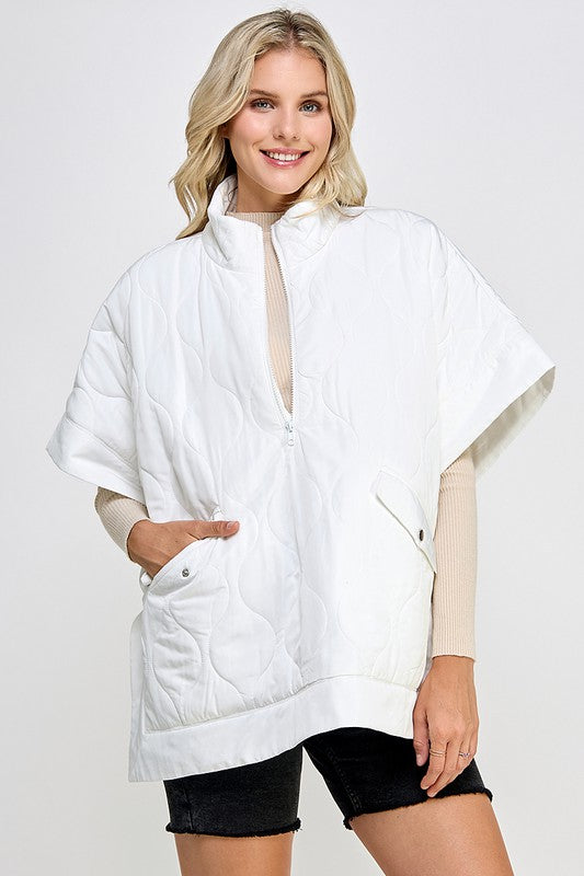 OVERSIZED QUILTED PONCHO