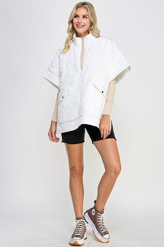 OVERSIZED QUILTED PONCHO