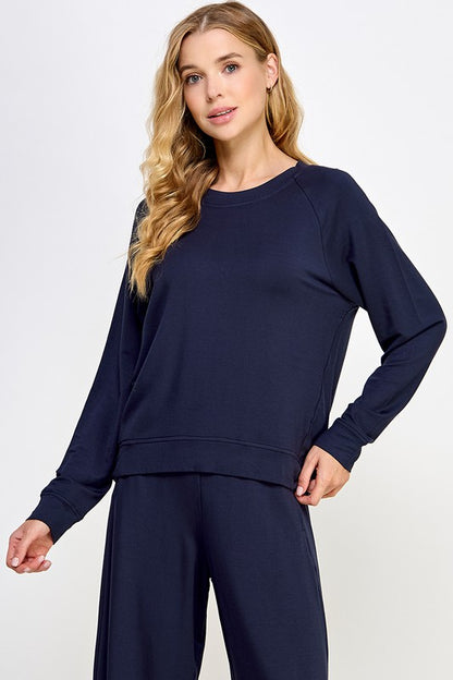 FRENCH TERRY ROUND NECK TOP