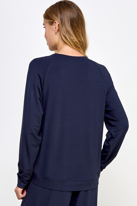 FRENCH TERRY ROUND NECK TOP