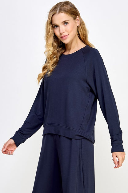 FRENCH TERRY ROUND NECK TOP