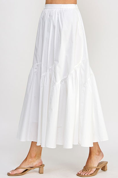 HIGH WAIST RUFFLED FLARE SKIRT